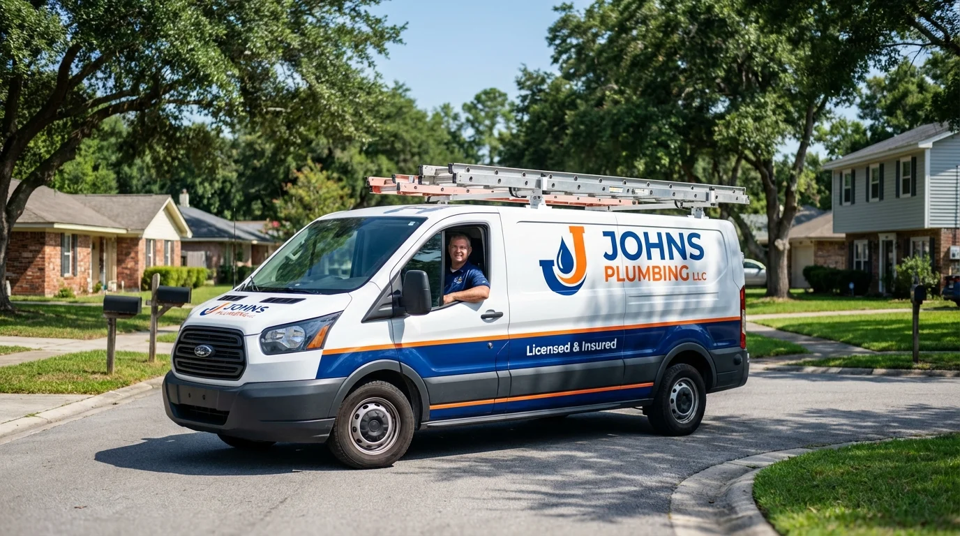 Johns Plumbing LLC service van in Philadelphia, PA