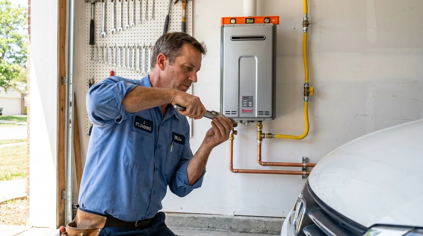 Tankless water heater installation by a Johns Plumbing LLC plumber in Philadelphia